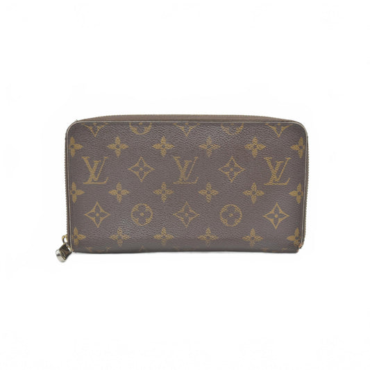 $1060 Louis Vuitton Monogram Zippy Zip Around Organizer Long Wallet Brown CA4135