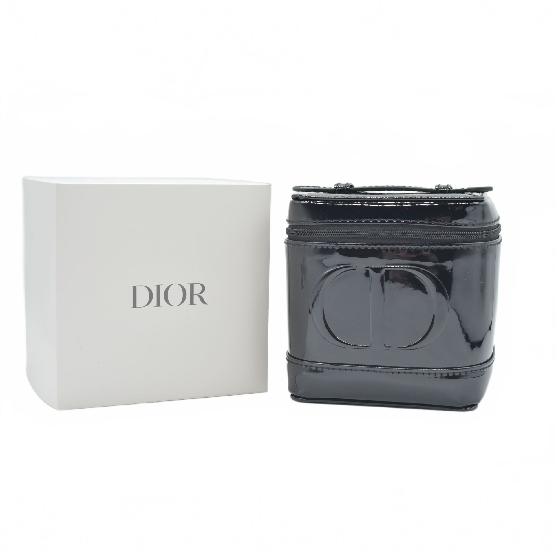 Dior Black Patent Vanity Case / Trousse Pouch — CD Logo — Beauty