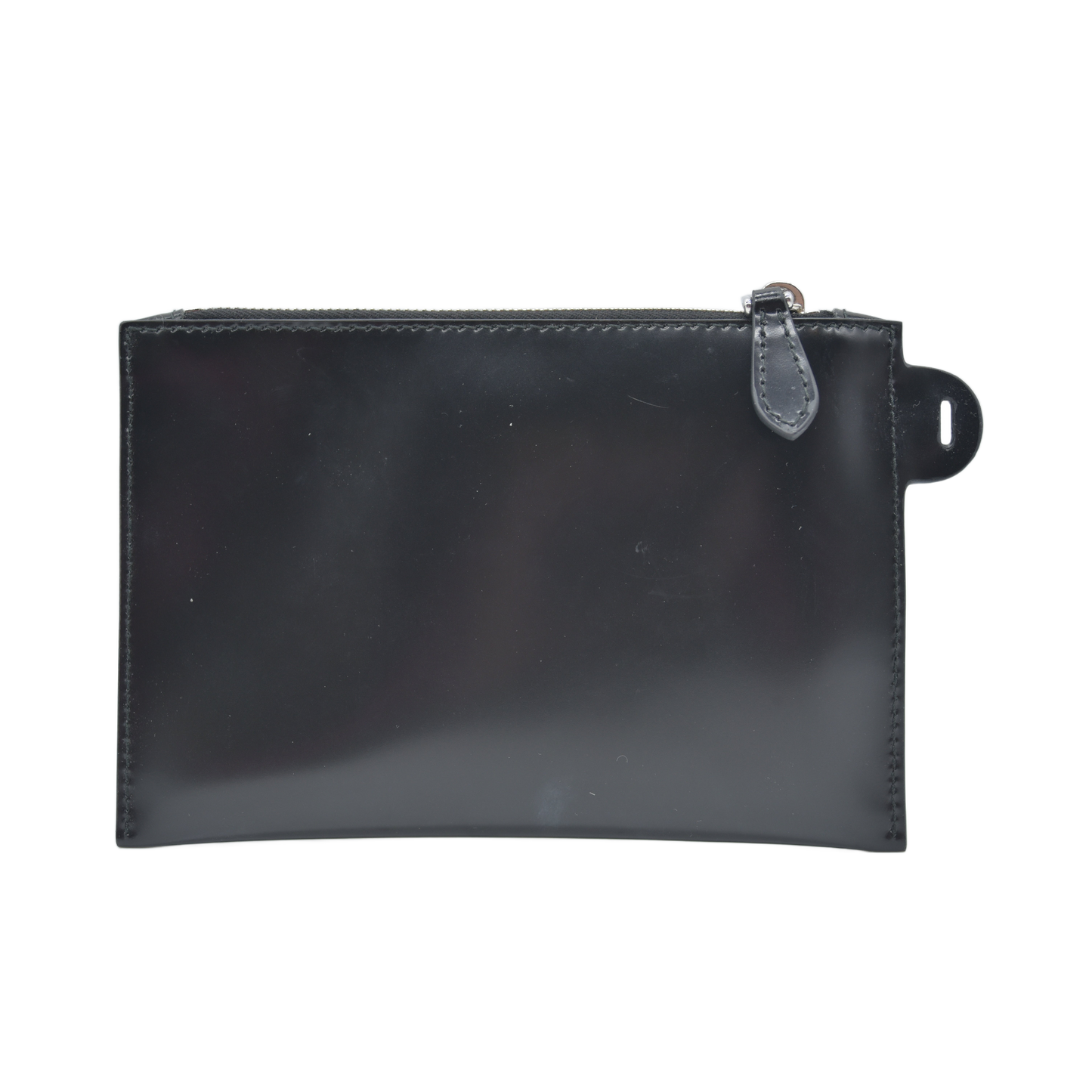Prada Patent Leather Triangle Logo Clutch Leather Pouch