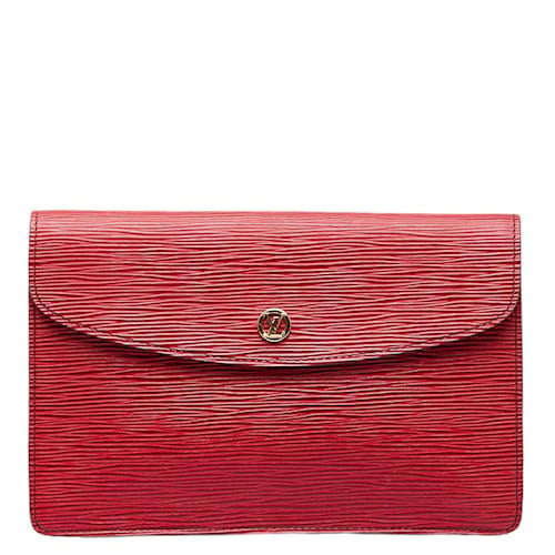 $880 1990 Louis Vuitton Epi Montaigne Red Clutch Bag Pouch