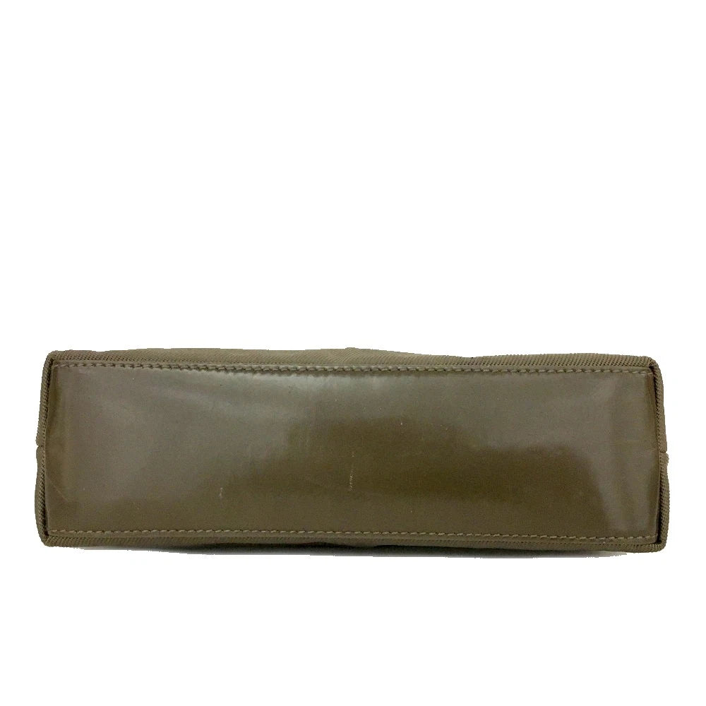 GUCCI Bamboo Canvas Cosmetic Pouch Bag Khaki