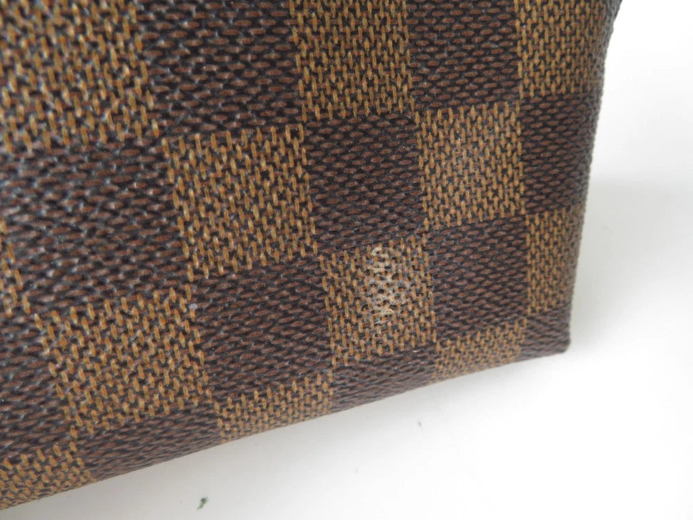 Louis Vuitton $600 Damier Ebene Pochette Cosmetic Pouch Bag CA1021