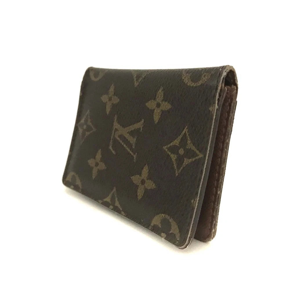 Louis Vuitton Monogram Porte Cartes Pass Vertical Card Case Brown CT3028