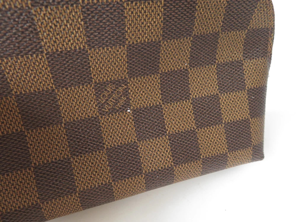 Louis Vuitton $600 Damier Ebene Pochette Cosmetic Pouch Bag CA1021