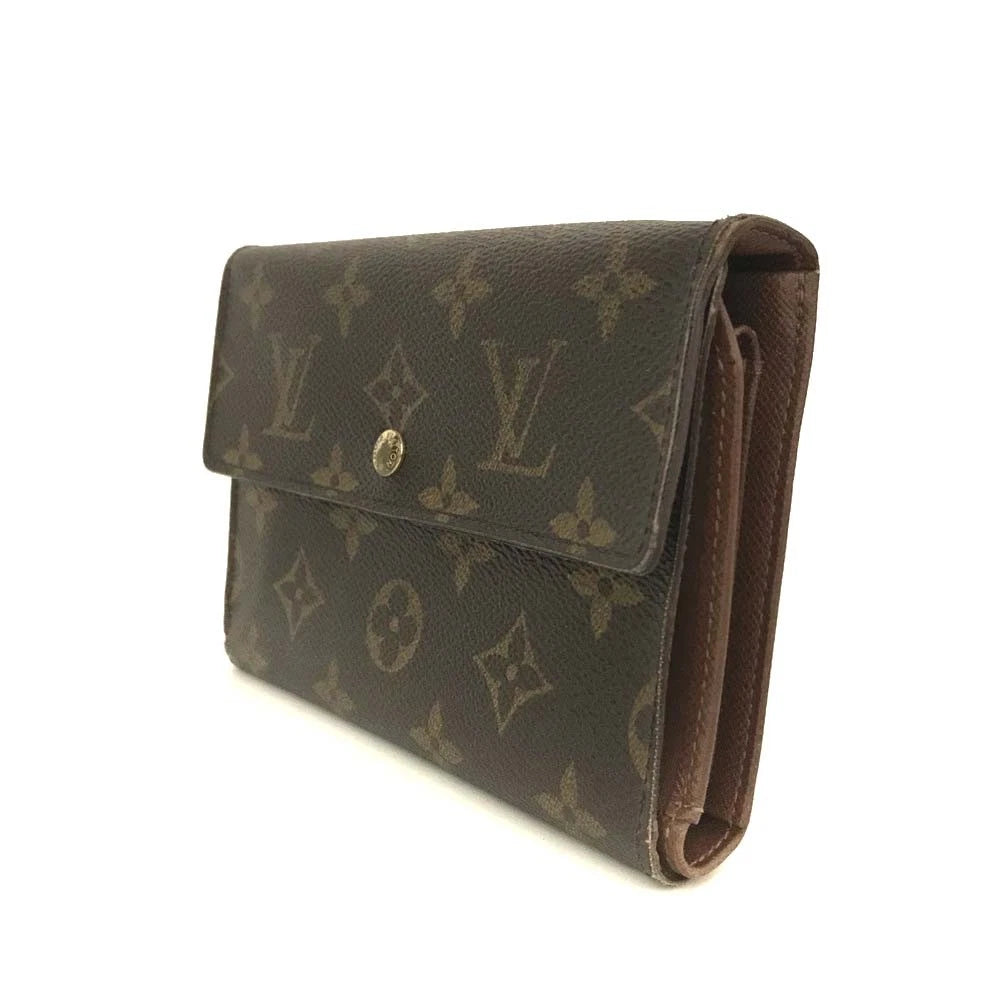 Louis Vuitton Monogram Porte Tresor SP0091Etui Papiers Trifold Wallet Brown