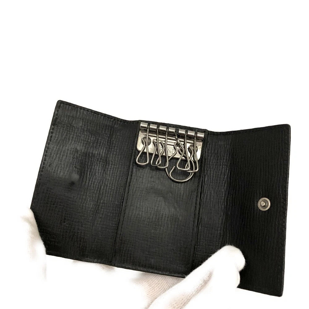 PRE-ORDER FENDI Zucca PVC 6 Ring Key Case Black