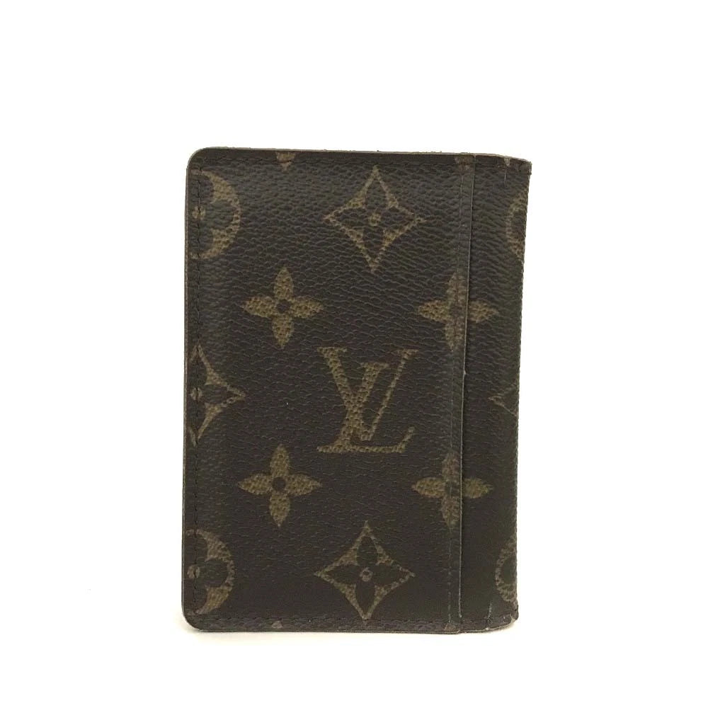 Louis Vuitton Monogram Porte Cartes Pass Vertical Card Case Brown CT3028