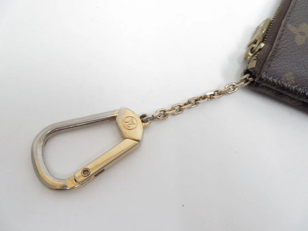 LOUIS VUITTON $345 Monogram Coin Purse Key Pochette Cles #44928