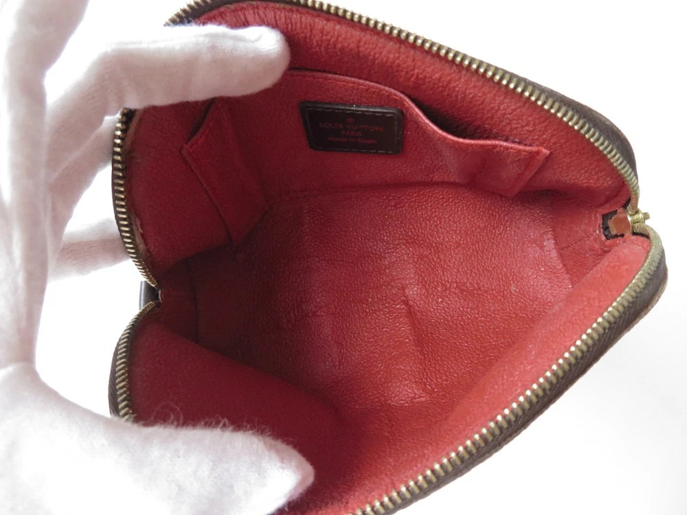 Louis Vuitton $600 Damier Ebene Pochette Cosmetic Pouch Bag CA1021