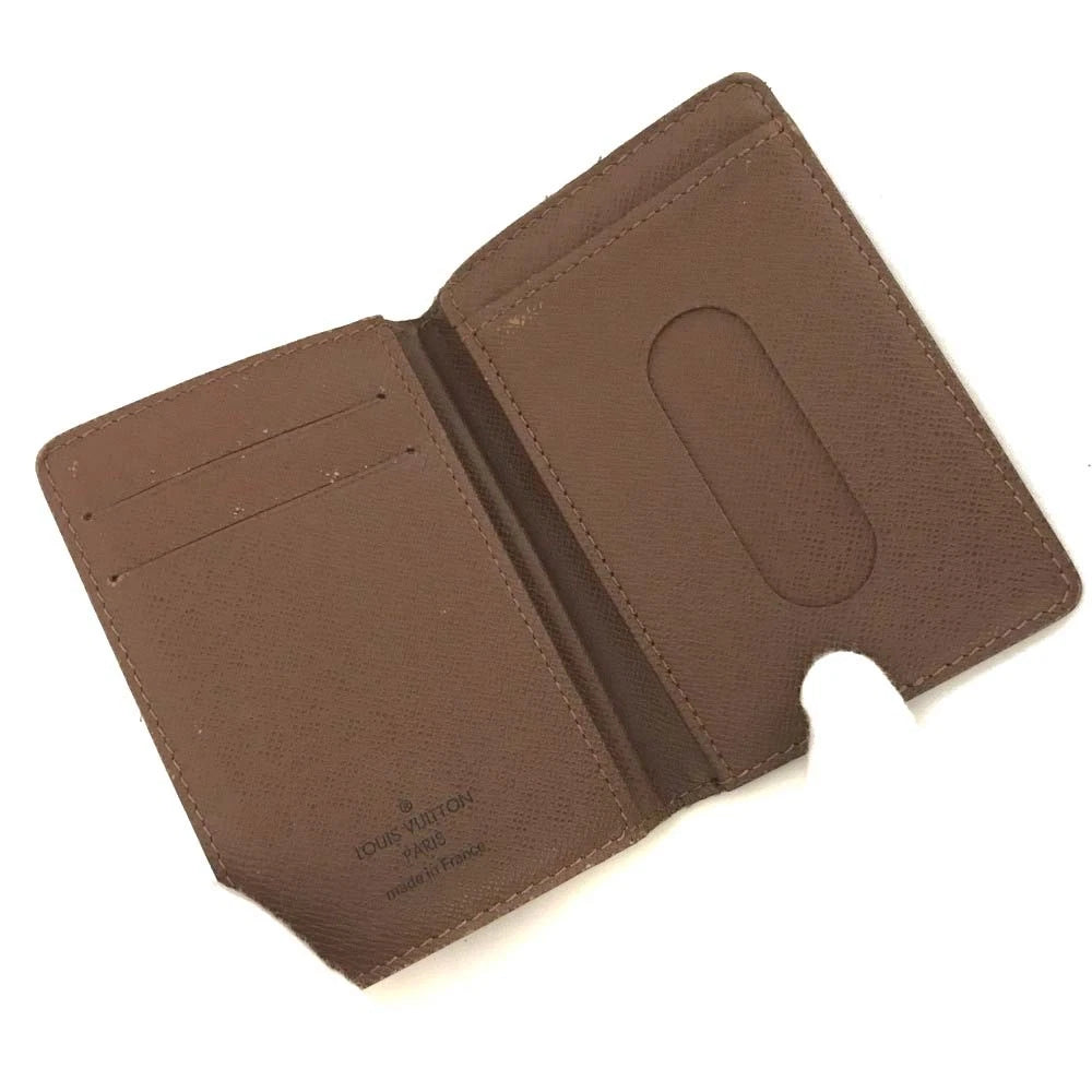 Louis Vuitton Monogram Porte Cartes Pass Vertical Card Case Brown CT3028