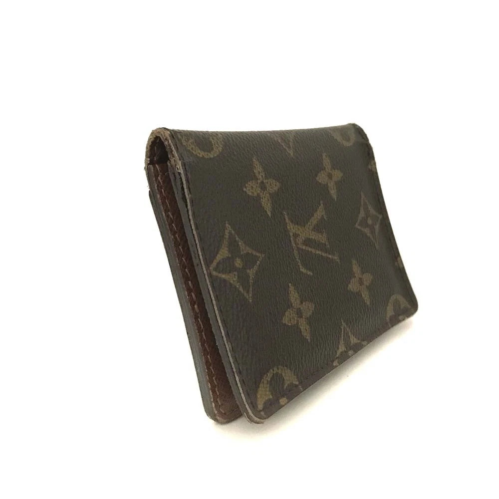 Louis Vuitton Monogram Porte Cartes Pass Vertical Card Case Brown CT3028