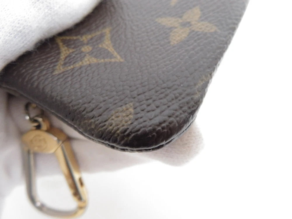 LOUIS VUITTON $345 Monogram Coin Purse Key Pochette Cles #44928