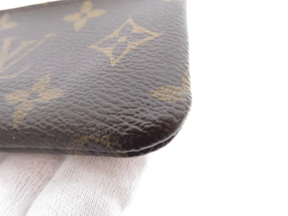LOUIS VUITTON $345 Monogram Coin Purse Key Pochette Cles #44928