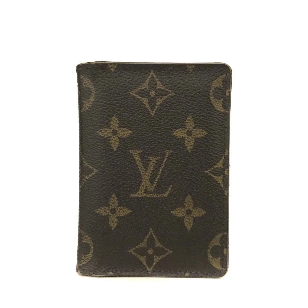 Louis Vuitton Monogram Porte Cartes Pass Vertical Card Case Brown CT3028