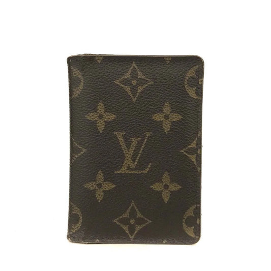 Louis Vuitton Monogram Porte Cartes Pass Vertical Card Case Brown CT3028