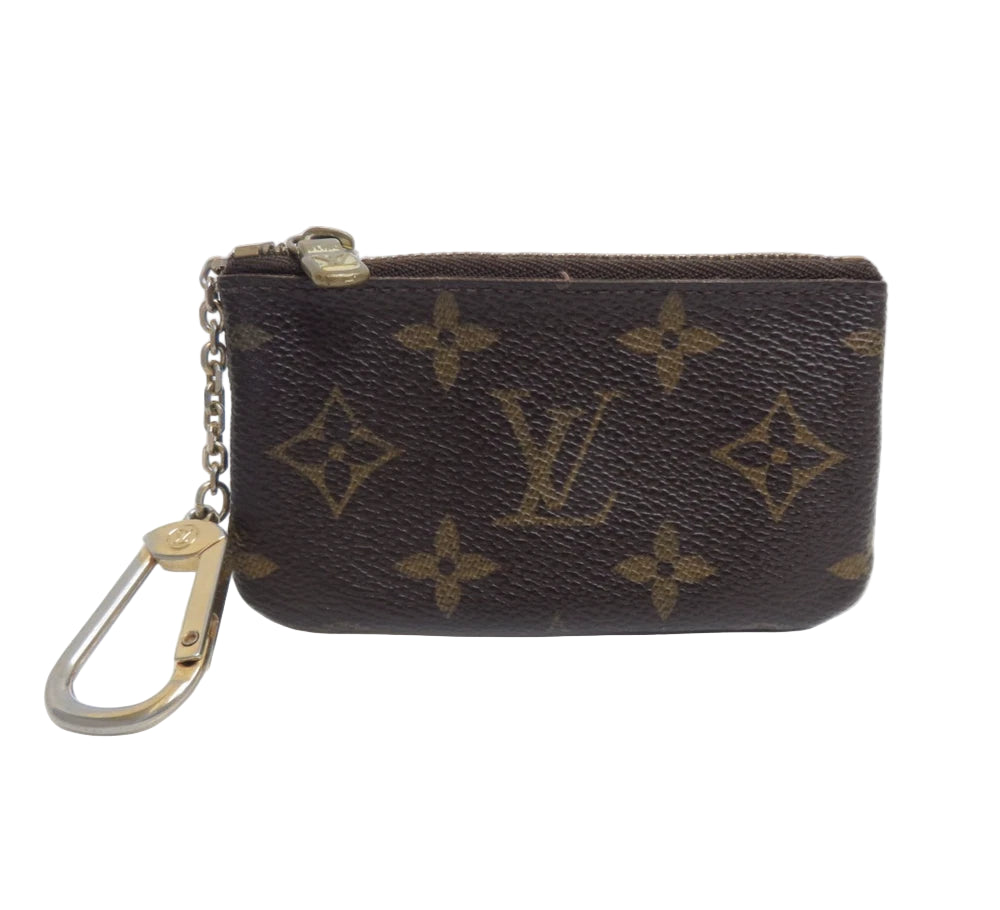 LOUIS VUITTON $345 Monogram Coin Purse Key Pochette Cles #44928