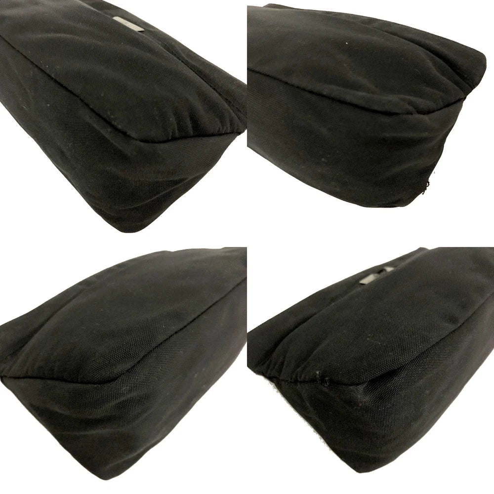 GUCCI $600 Logo Canvas Cosmetic Pouch Bag Black/7BH0236