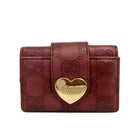 GUCCI Ssima GG Logo Heart Leather 6 Ring Key Case Red