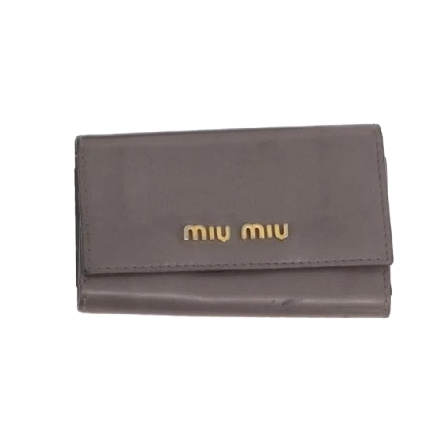 Miu Miu Patent Taupe Leather Key Case