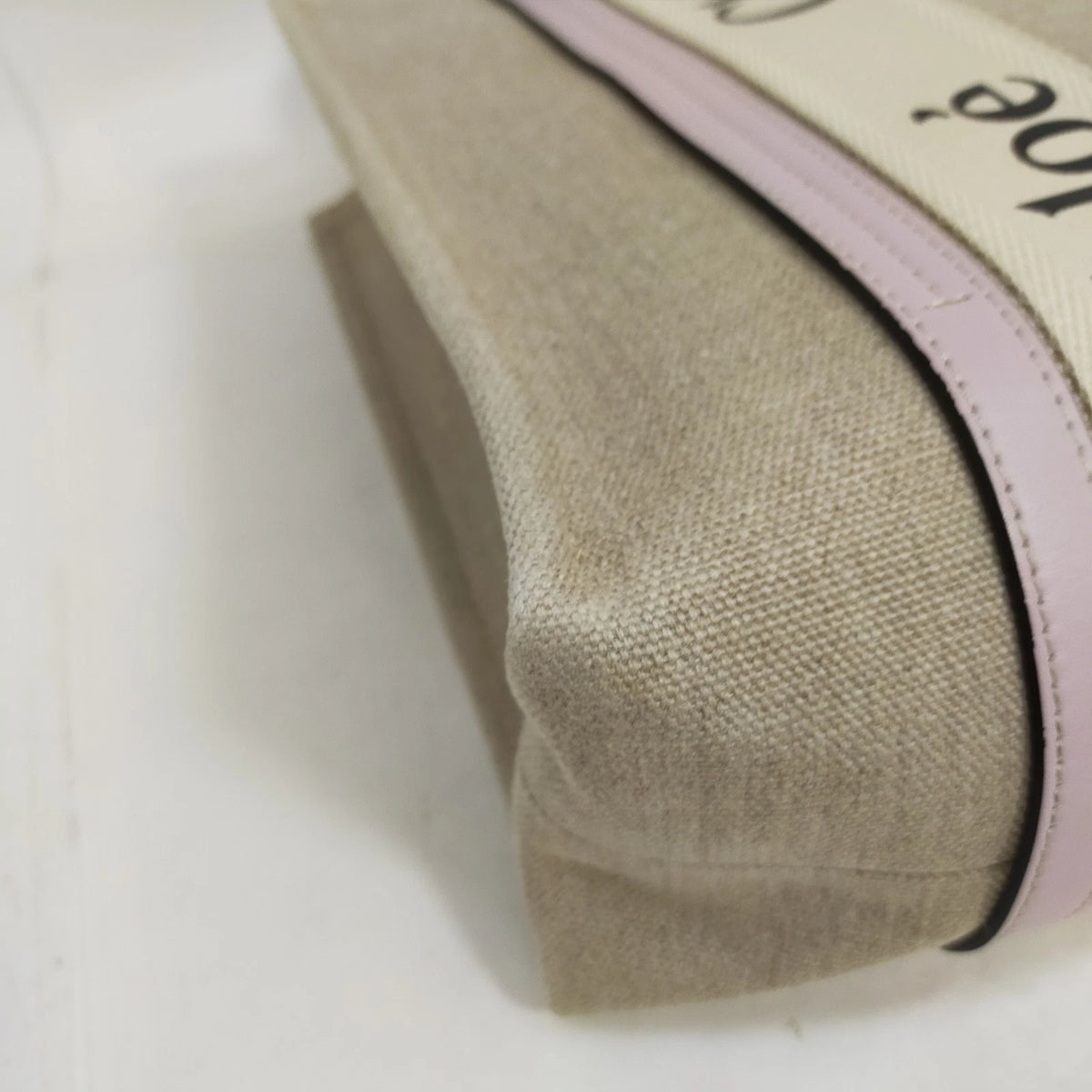 $1390 Chloe Medium Woody Linen Tote Pink