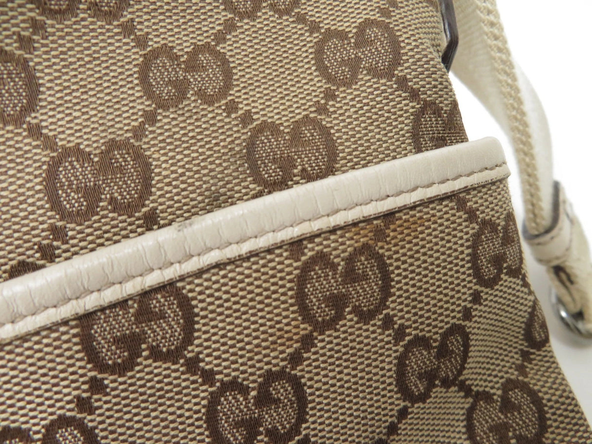 $1150 Gucci Perforated GG Leather Crossbody Messenger Bag