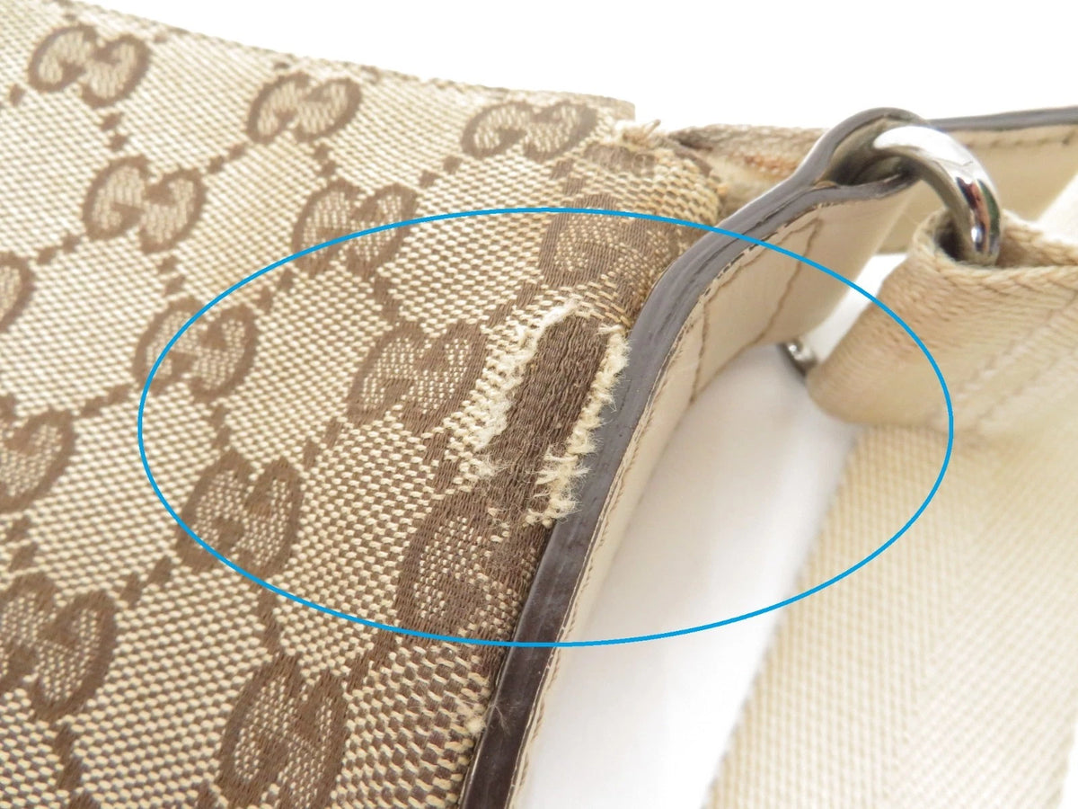 $1150 Gucci Perforated GG Leather Crossbody Messenger Bag