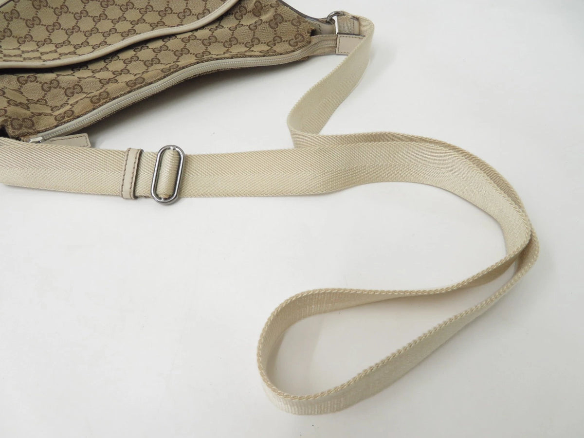 $1150 Gucci Perforated GG Leather Crossbody Messenger Bag