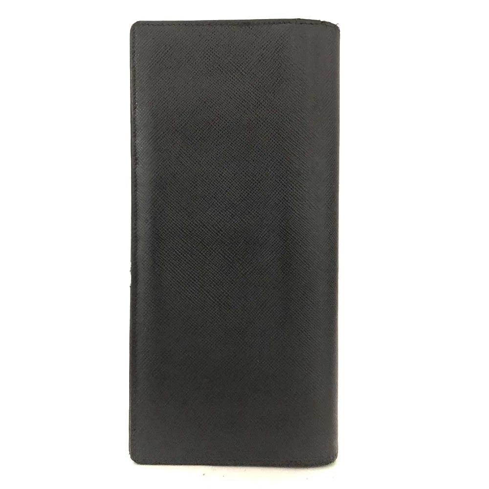 $750 PRADA Logo Saffiano Leather Long Bifold Wallet Purse Black