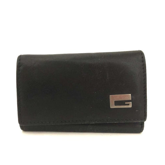 GUCCI G Logo Leather 6 Ring Key Case Black