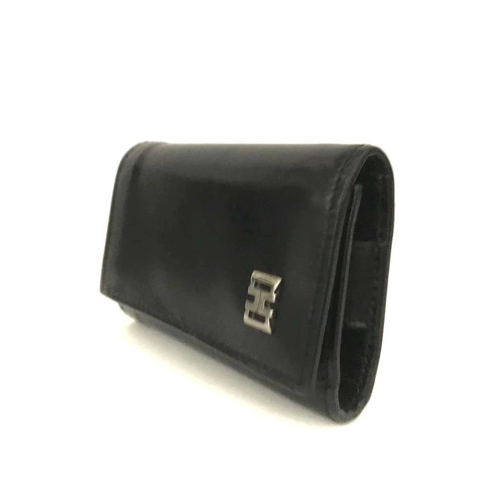 Salvatore Ferragamo Gancini Leather 6 Ring Key Case Black