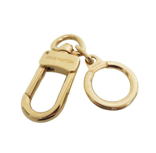 $400 Louis Vuitton Pochette Extender Key Ring Gold Shiny Gold France