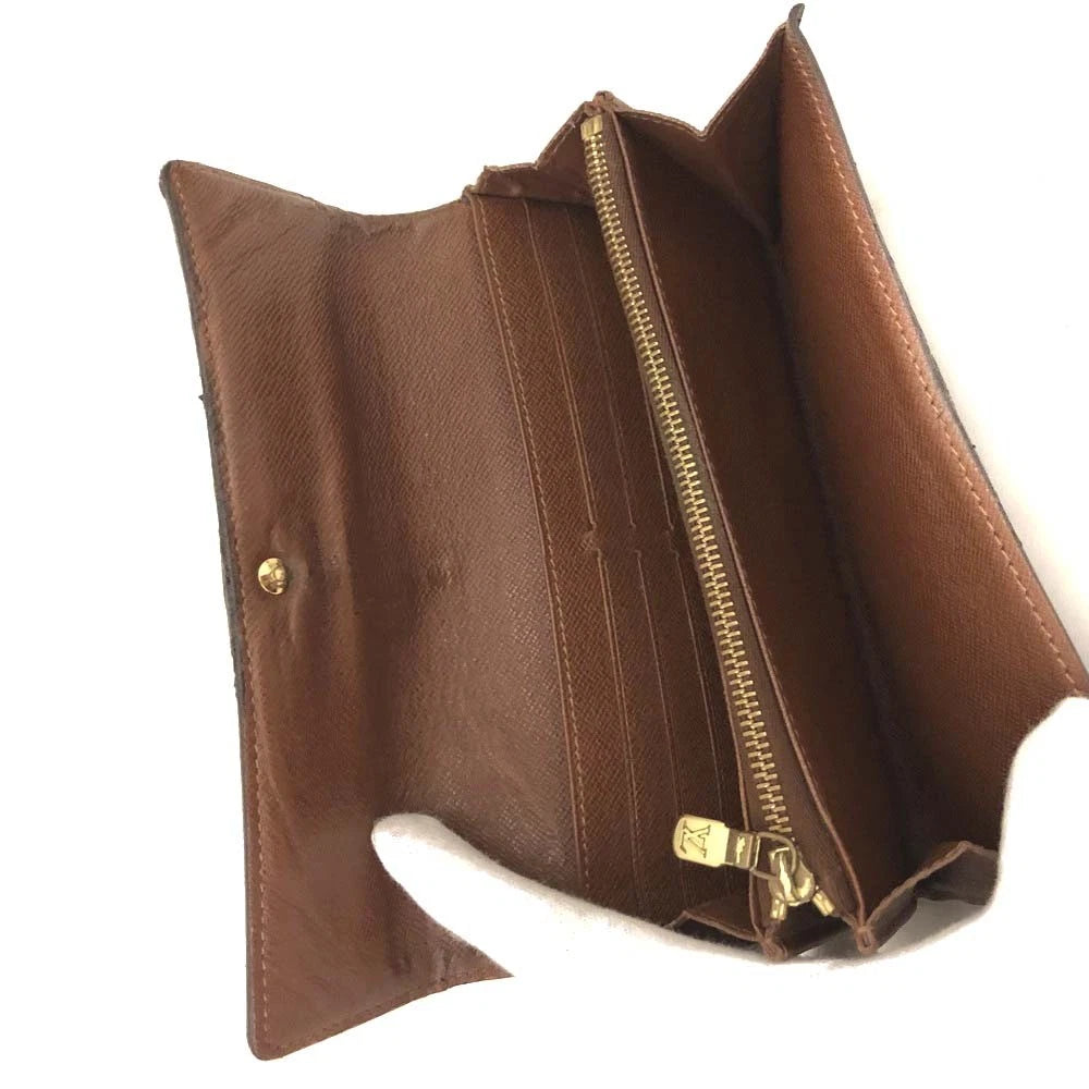 Louis Vuitton Monogram Portefeiulle Sarah Long Bifold Wallet Brown CT1026