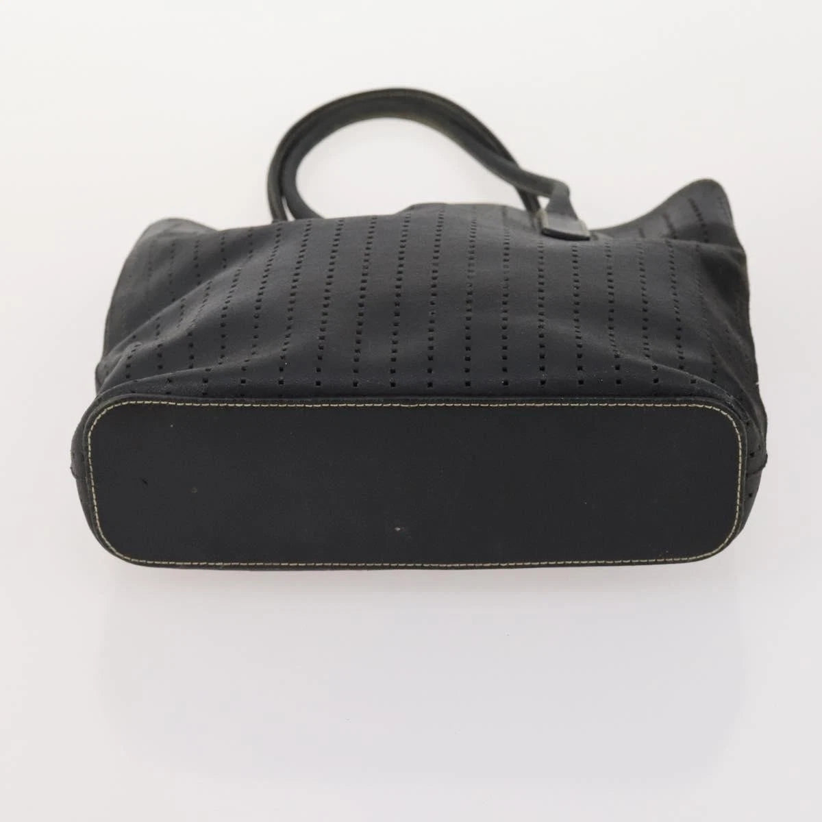 $1200 Prada Perforated Leather Tote Vintage Black