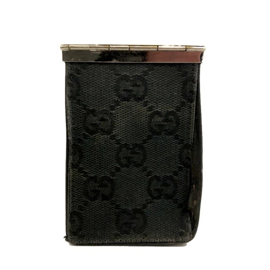 GUCCI GG Logo Canvas Cigaretto Tabaco Case Black