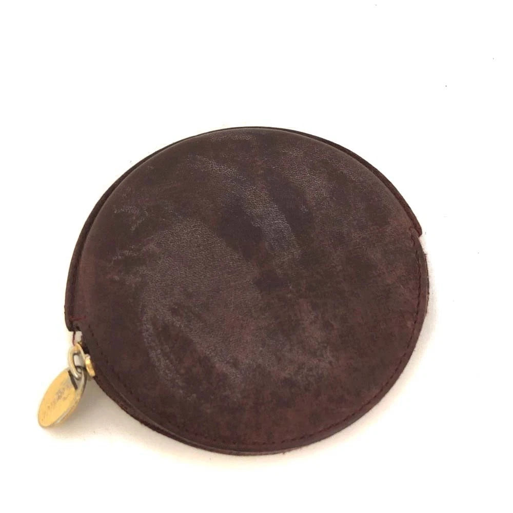 Must de Cartier Leather Round Coin Purse Wallet Bordeaux