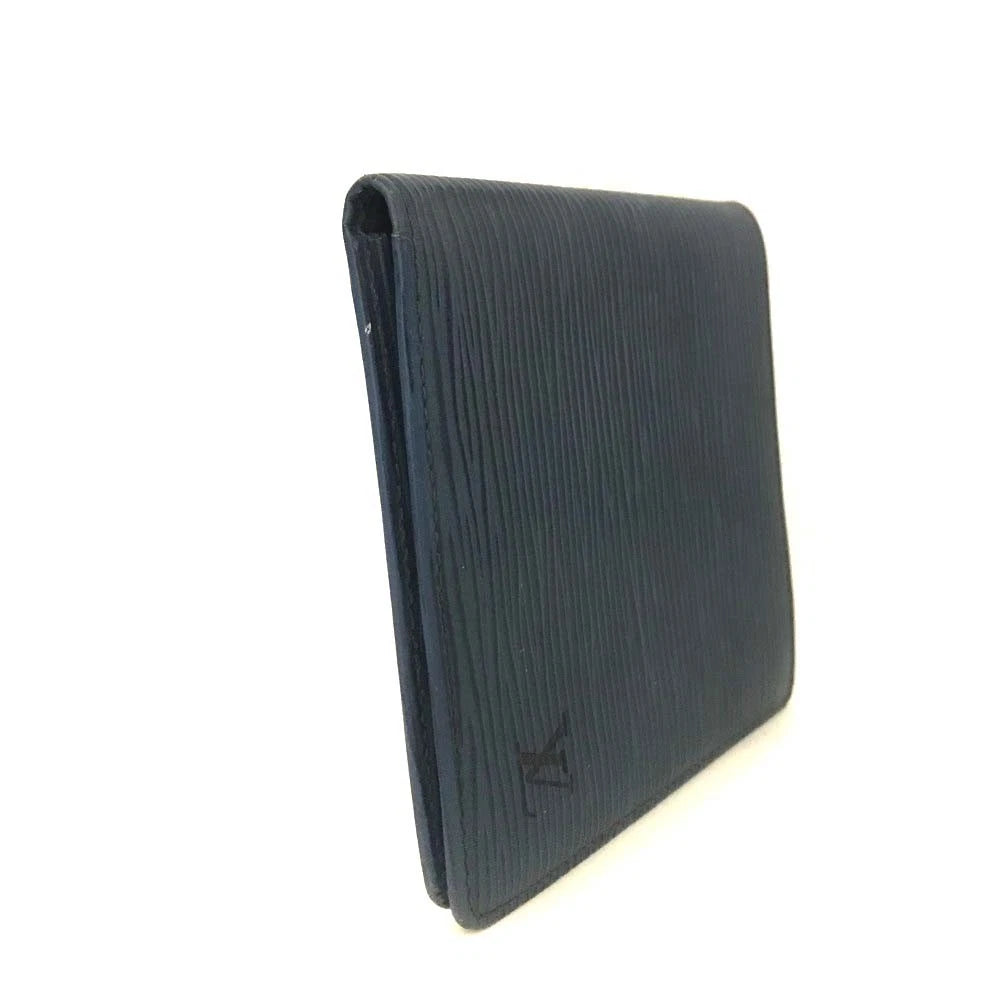 $655 Louis Vuitton Epi PorteBillets 6 Cartes Credit Bifold Wallet Blue CA0914