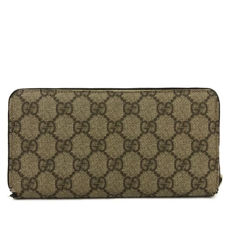 Gucci  Dollar Calfskin GG Supreme Monogram GG Marmont Zip Around Wallet Ebony