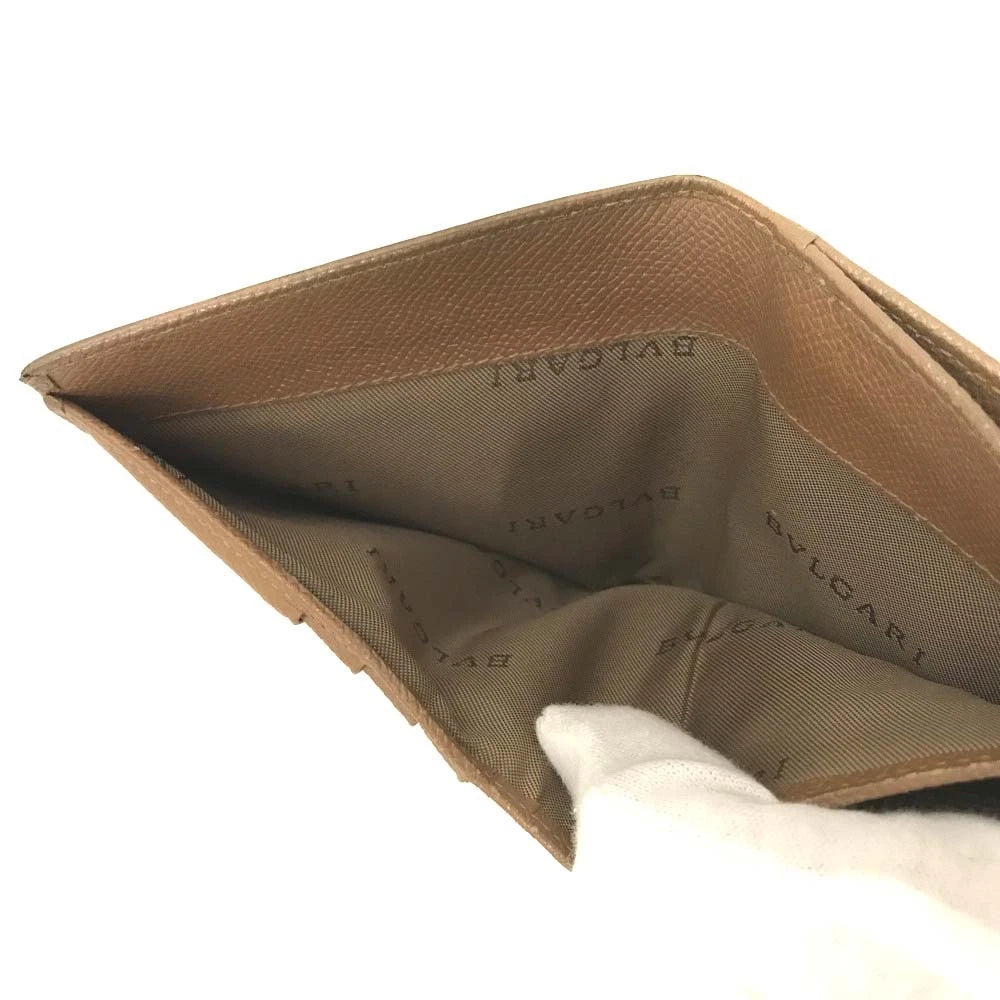 BVLGARI Classico Leather Bifold Wallet Brown