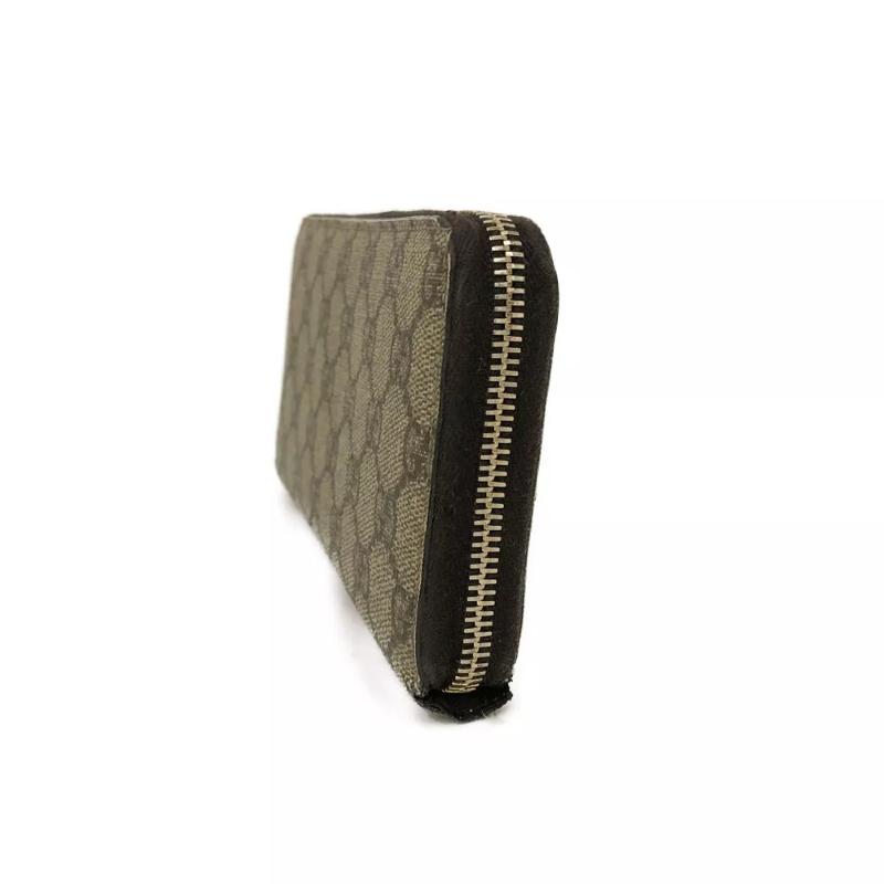 Gucci  Dollar Calfskin GG Supreme Monogram GG Marmont Zip Around Wallet Ebony