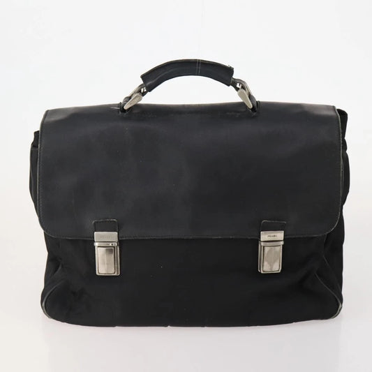 $1600 Vintage Prada Tessuto Nylon Briefcase Black
