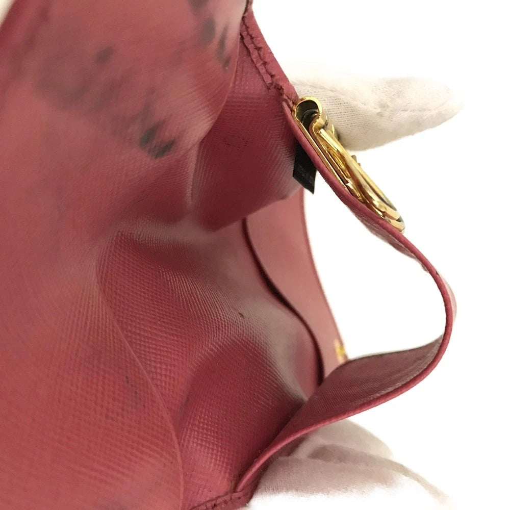 $595 PRADA Saffiano Leather 6 Ring Key Case Pink