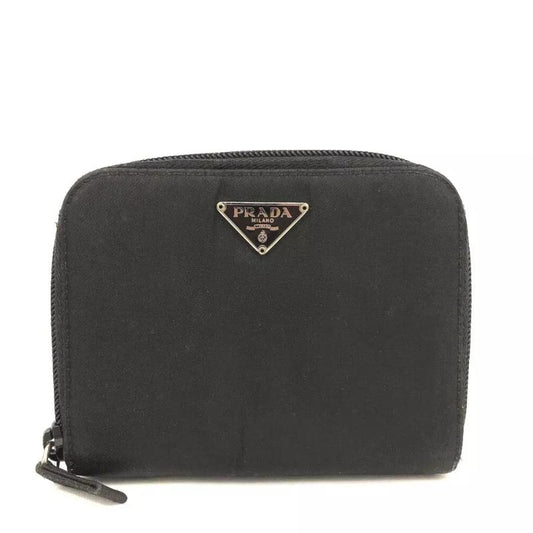 Prada  Tessuto Nylon Zip Around Coin Purse Wallet Nero Black