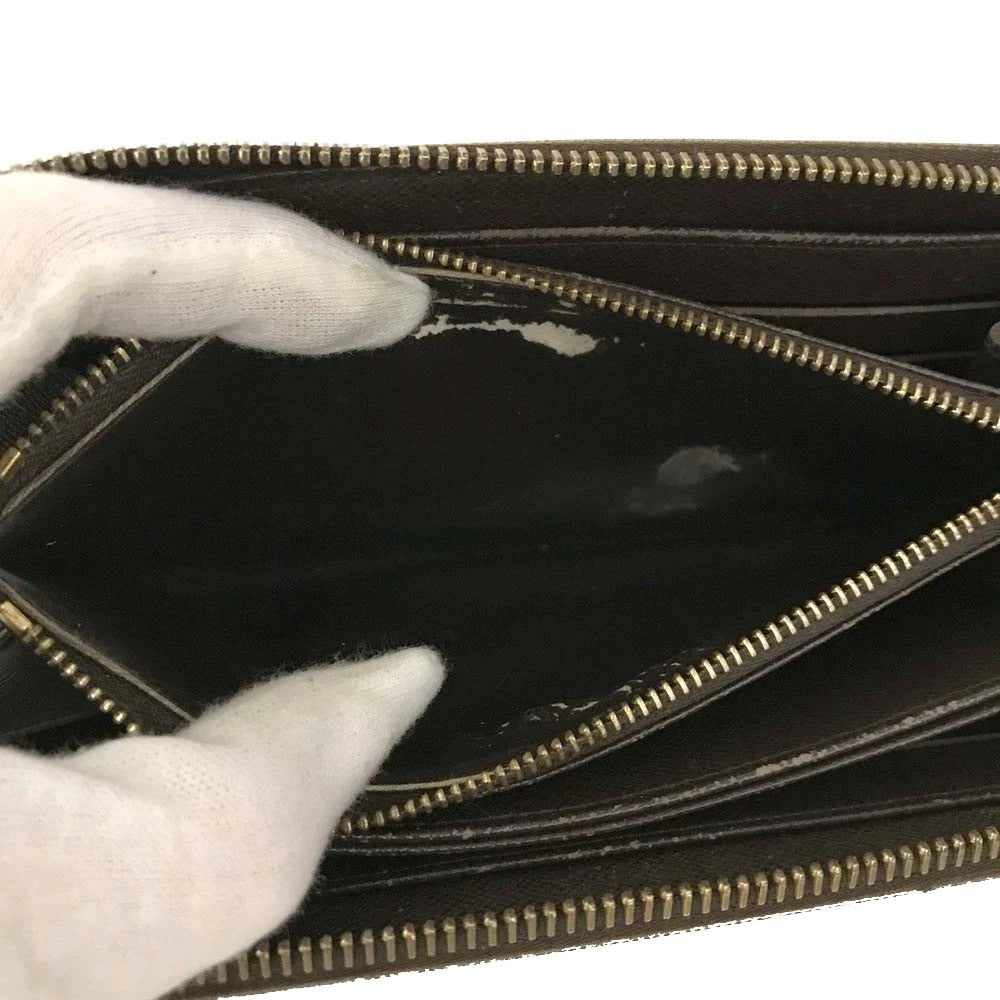$915  Louis Vuitton Damier Zippy Zip Around Long Wallet Purse Brown CA1190