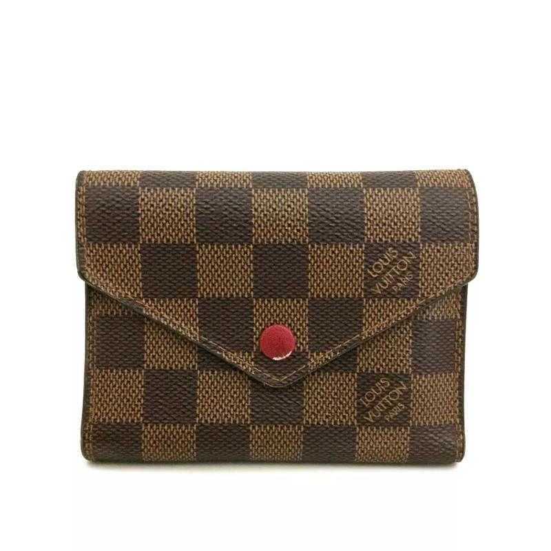 Louis Vuitton  Damier Ebene Victorine Wallet Red MI3260