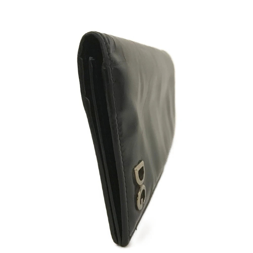 Dolce&Gabbana DG Logo Leather Long Bifold Wallet Black