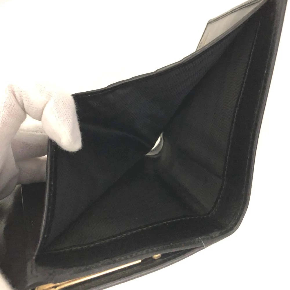 Salvatore Ferragamo Vara Leather Trifold Wallet Black
