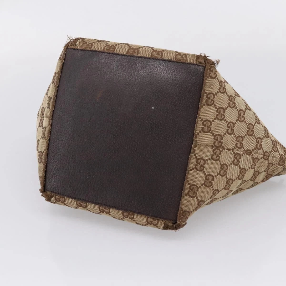 $850 Gucci Beige/Ebony GG Canvas Small Tote Bag