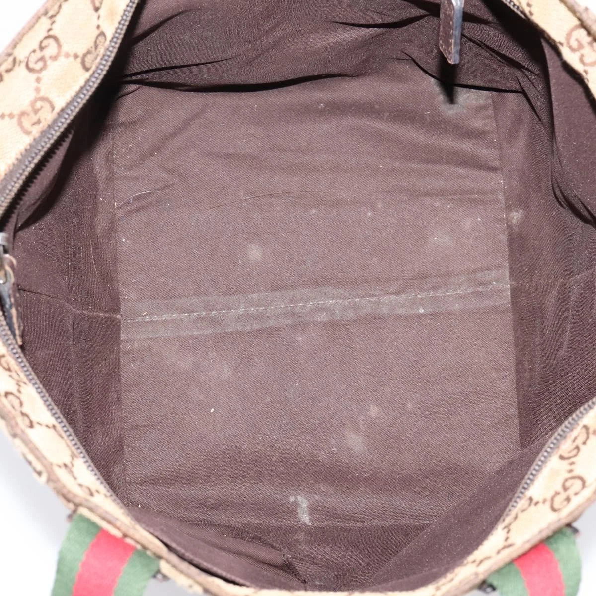 $850 Gucci Beige/Ebony GG Canvas Small Tote Bag