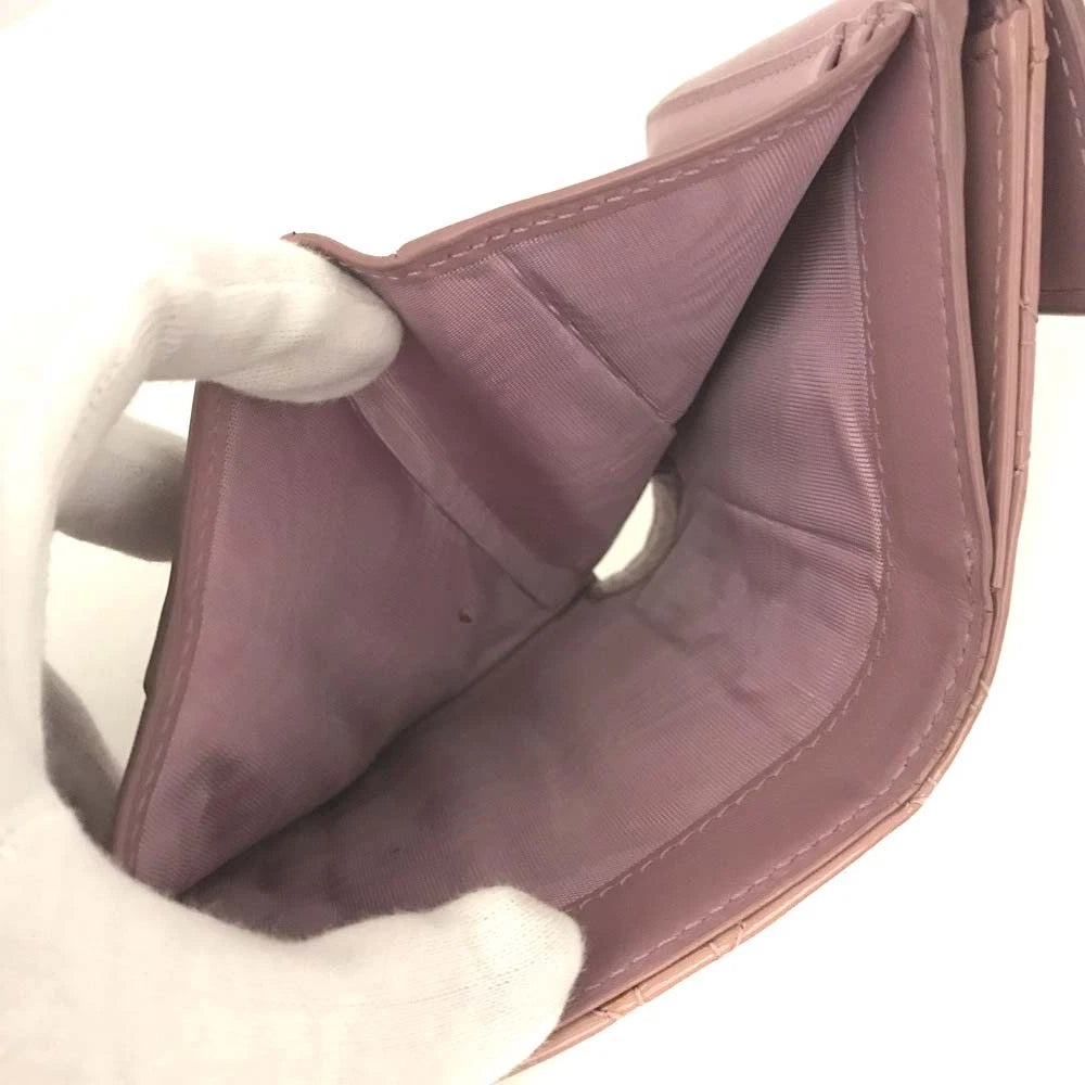 $710 Christian Dior Cannage Patent Leather Trifold Wallet Pink