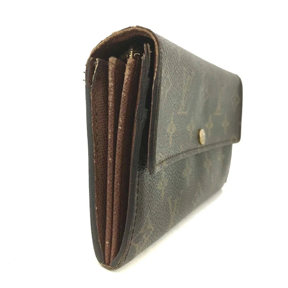 Louis Vuitton Monogram Portefeiulle Sarah Long Bifold Wallet Brown CA0037